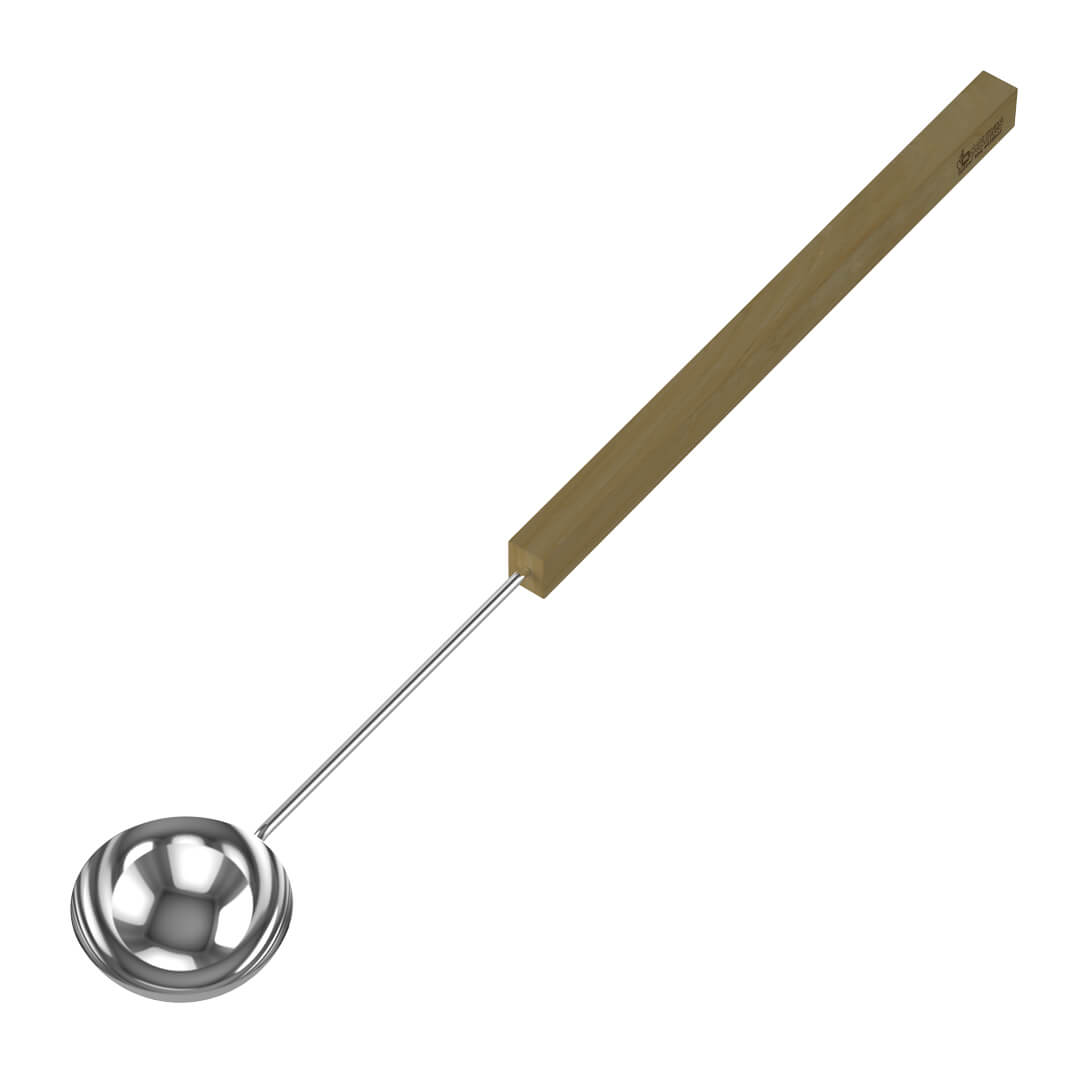 Stainless Steel Ladle with Wooden Handle, 446-MD, 705 mm for Sale at Canadian Sauna Sales Ltd