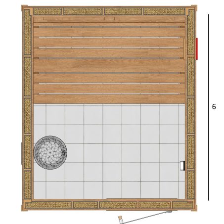 6×5 Custom Indoor Sauna Kit – lower bench 16 inch wide for Sale at Canadian Sauna Sales Ltd