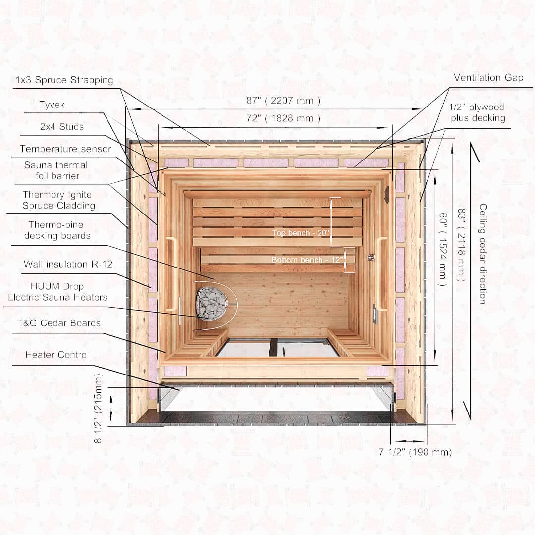 Aura S Deluxe Outdoor Cedar Sauna for Sale at Canadian Sauna Sales Ltd - Image 8