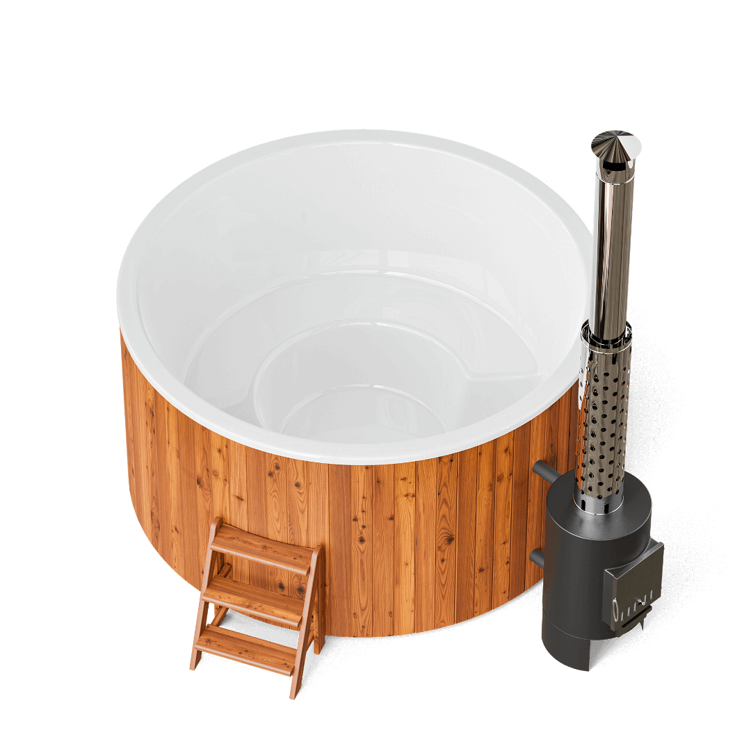 Polar Spa Comfort Family 220: With an exterior wood-burning stove (40kW) for Sale at Canadian Sauna Sales Ltd