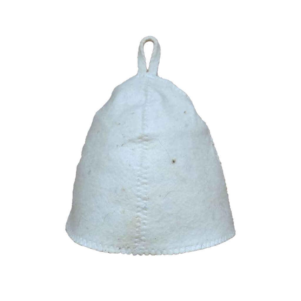 Wool Sauna Hat – White for Sale at Canadian Sauna Sales Ltd